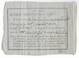 AN 4 (1795 !) - ARMEE D'ITALIE - RECEPISSE ARTICLE De USSEL (CORREZE) => ARMEE D'ITALIE ! - Army Postmarks (before 1900)