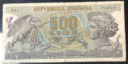 500 LIRE ARETUSA 23 02 1970 SENZA FIBRILLE R2 RR  LOTTO 884 - 500 Lire