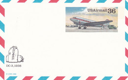 ENTIER POSTAL, "USAIRMAIL, DC-3", 1938, 36c - Other & Unclassified