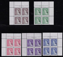 CANADA 1953 OFFICIAL STAMPS PLATE BLOCKS SCOTT O33-37 .jpg - Overprinted