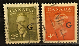 CANADA 1951/52 - Canceled - Sc# O28, O29 - Aufdrucksausgaben