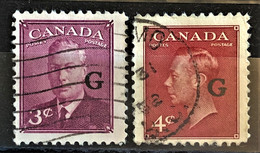 CANADA 1950 - Canceled - Sc# O18, O19 - Overprinted