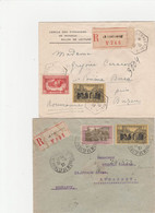 MONACO  2 LETTRES RECOMMANDEES POUR LA ROUMANIE (UNE AVEC RECETTE AUXILIAIRE DU BUREAU DE LA CONDAMINE)  1929 - Lettres & Documents