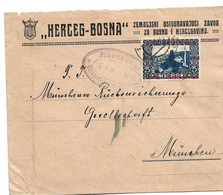 Yu-BH001a / JUGOSLAWIEN - SELTENEEeINZELFRANKATUR AUF BEDARFSBRIEF 1919 NACH  MÜNCHEN - Covers & Documents