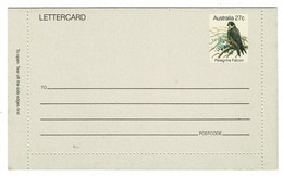 Ref 1412 -  QEII - Australia 27c Peregrine Falcon - Unused Letter Card - Bird Theme - Enteros Postales