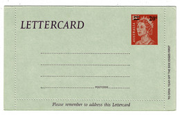 Ref 1412 -  QEII - Australia 20c Overprint On 18c Red - Unused Letter Card - Postal Stationery