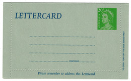 Ref 1412 - QEII - Australia 20c Green - Unused Letter Card - Enteros Postales