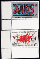 UNO-Wien 1990, 100/01,  MNH **, Weltweite Aidsbekämpfung. - Ungebraucht