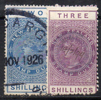 APR2076 - NUOVA ZELANDA 1882 , Fiscali Postali Yvert N. 5 + 7 Usati  (2380A) - Fiscal-postal
