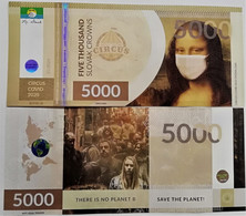 SLOVAKIA-FANTASY Banknote COVID-2020 MONA LISA 5000 Sk UNC 50 Pcs 10/2020 - Specimen