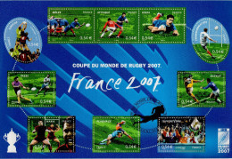 " COUPE DU MONDE DE RUGBY " Sur Notice Officielle 1er Jour De 2007. Faciale = 5.4 € N° YT BF 110. Parfait état - Rugby