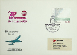 1979 Portugal 35º Aniversário Da TAP Lisboa - Copenhague - Cartas & Documentos
