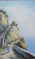 Gouache (tempera) Capri: Scalinata Per Anacapri Primi ‘900 (D30) Come Da Foto Eseguita Dall’industriale Tedesco Krup  24 - Gouaches
