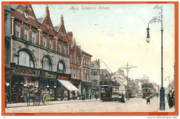 GB001, * LONDON * HULL * KING EDWARD STREET * WITH DOUBLE DECKER TRAMS * SENT 1906 - Hull