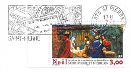 St Pierre & Miquelon 1996 N° 638 Noël - Sur Lettre Entière - Storia Postale