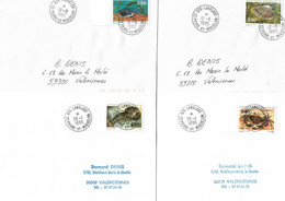 St Pierre & Miquelon N° 614-7 Faune Marine Cote 10€ - Sur Lettre Entière Dont 3 Oblitérées à LANGLADE - Briefe U. Dokumente