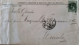 A) 1888, BRAZIL, FROM RIO DE JANEIRO TO CUIABA, EMPEROR PETER II STAMPS - Lettres & Documents