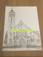 ORIGINELE GROTE TEKENING DOOR PAUL GHYSELEN GHIJSELEN 1993 OOSTENDE OPEX KERK ST ANTNIUS VAN PADUA - Dessins