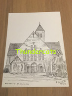 ORIGINELE GROTE TEKENING DOOR PAUL GHYSELEN GHIJSELEN 1993  OOSTENDE  ST JANSKERK - Dessins