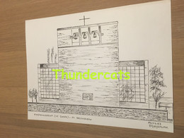 ORIGINELE GROTE TEKENING DOOR PAUL GHYSELEN GHIJSELEN 1993  OOSTROZEBEKE DE GINSTE ST JOZEFSKERK - Dessins