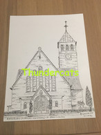 ORIGINELE GROTE TEKENING DOOR PAUL GHYSELEN GHIJSELEN 1993  ROESELARE RUMBEKE ZILVERBERG ST HENRICUSKERK - Dessins