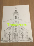 ORIGINELE GROTE TEKENING DOOR PAUL GHYSELEN GHIJSELEN 1992 VLISSEGEM DE HAAN ST BLASIUSKERK - Dessins