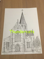 ORIGINELE GROTE TEKENING DOOR PAUL GHYSELEN GHIJSELEN 1992  HOLLEBEKE IEPER O L VROUW GEBOORTEKERK - Dessins