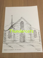 ORIGINELE GROTE TEKENING DOOR PAUL GHYSELEN GHIJSELEN 1992  WINGENE WILDENBURG ST JORISKERK - Dessins