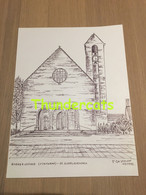 ORIGINELE GROTE TEKENING DOOR PAUL GHYSELEN GHIJSELEN 1992  RUDDERVOORDE OOSTKAMP ST GOEDELIEVEKERK - Dessins