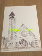 ORIGINELE GROTE TEKENING DOOR PAUL GHYSELEN GHIJSELEN 1992  MEULEBEKE 'T VELD ST ANTONIUSKERK - Dessins