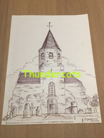 ORIGINELE GROTE TEKENING DOOR PAUL GHYSELEN GHIJSELEN 1992  NIEUWMUNSTER ZUIENKERKE ST BARTHOLOMEUSKERK - Dessins