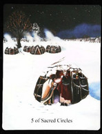 Delcampe - 5 Of Sacred Circles - Native American Indian - A Divination & Meditation Tarot Card - Tarot