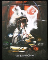 4 Of Sacred Circles & Pipe - Native American Indian - A Divination & Meditation Tarot Card - Tarots