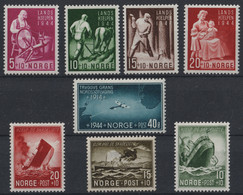 Norway 1944 Charity Stamps MiNo 295-302 * MH - Ungebraucht