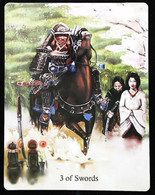 Delcampe - 3 Of Swords - Japonese Feudal Samouraï - A Divination & Meditation Tarot Card - Tarot