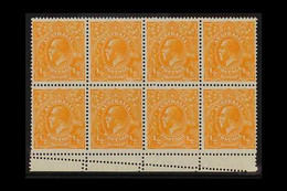 1928  ½d Orange - Perf 13½ X 12½, SG 94, Brusden White 69(9) Marginal Block Of 8 Showing Double Perforation In Margin &  - Other & Unclassified