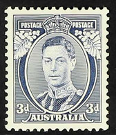 1937-49  1937-49 3d Blue KGVI Die I Perf 13½x14 'WHITE WATTLES' First Printing, SG 168a, Never Hinged Mint, Fresh. For M - Other & Unclassified