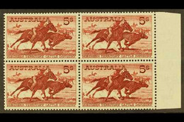 1959-64  5s Red Brown On White Paper, SG 327a, Never Hinged Mint Marginal Block Of 4 (1 Block Of 4) For More Images, Ple - Other & Unclassified