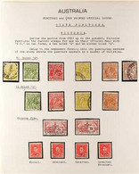 OFFICIAL STATE PERFINS  VICTORIA 1930's-1960's Interesting Used Collection Of Various Stamps Perforated "VG" Presented O - Other & Unclassified