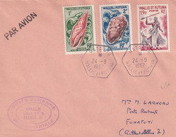 WALLIS ET FUTUNA - 1967 - ENVELOPPE POSTE AERIENNE EXPERIMENTALE De MATA-UTU => ILES GILBERT ET ELLICE (GB) - Brieven En Documenten