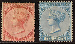 1865  5c & 10c Perf 14 Set, SG 13/14, Mint, The 5c Without Gum, Small Faults (2 Stamps) For More Images, Please Visit Ht - Other & Unclassified