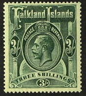 1921  KGV 3s Slate Green, MSCA Wmk, SG 80, Very Fine Mint. For More Images, Please Visit Http://www.sandafayre.com/itemd - Falkland Islands