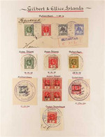 1911 - 1944 CANCELLATION COLLECTION  Fine Range Of Mostly Stamps On Piece Featuring The Attractive Island Postmarks Of T - Îles Gilbert Et Ellice (...-1979)