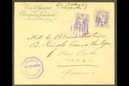 1894-5 INTERESTING COVERS DUO.   Two Envelopes, Addressed To France & London; 1894 (12 Sept) 5c Stationery Env Uprated W - Guatemala