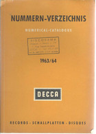 DECCA 1963/64 NUMERICAL -CATALOGUE ALLEMAND - Accesorios & Cubiertas