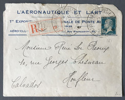 France N°181 Sur Enveloppe Recommandée - TAD EXPOSITION INTle POSTE AERIENNE PARIS 1930 - (C1642) - 1921-1960: Modern Tijdperk