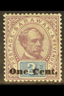 1889-92  1c On 3c Purple And Blue, SG 22, Fine Mint. For More Images, Please Visit Http://www.sandafayre.com/itemdetails - Sarawak (...-1963)