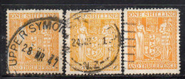 APR2572 - NUOVA ZELANDA  , Segnatasse 1 Sh E 3 Pence : Tre Esemplari Usati  (2380A) - Timbres-taxe