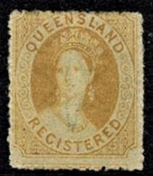 Queensland 1861 Chalon REGISTERED (6d) Small Star Wmk Rough Perf 14-16  MH  SG 20 - Mint Stamps