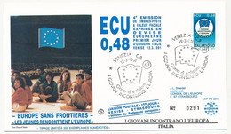 ITALIE - 0,48 ECU "Les Jeunes Rencontrent L'Europe" - 4eme Timbre En écu - Premier Jour VENEZIA 12/3/1991 - FDC